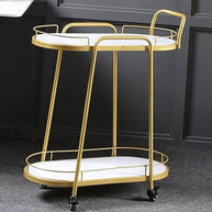 White Marble Top Serving Cart
