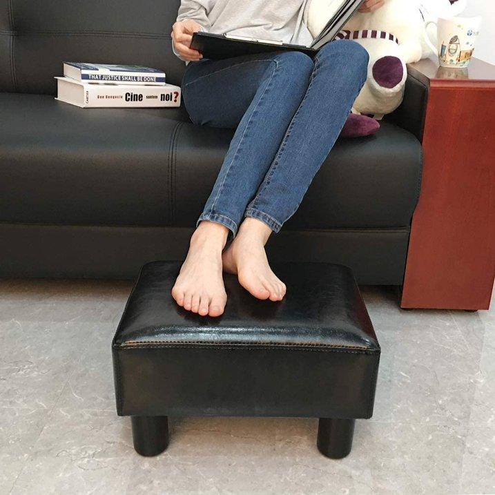 Vegan Solid Wood Ottoman