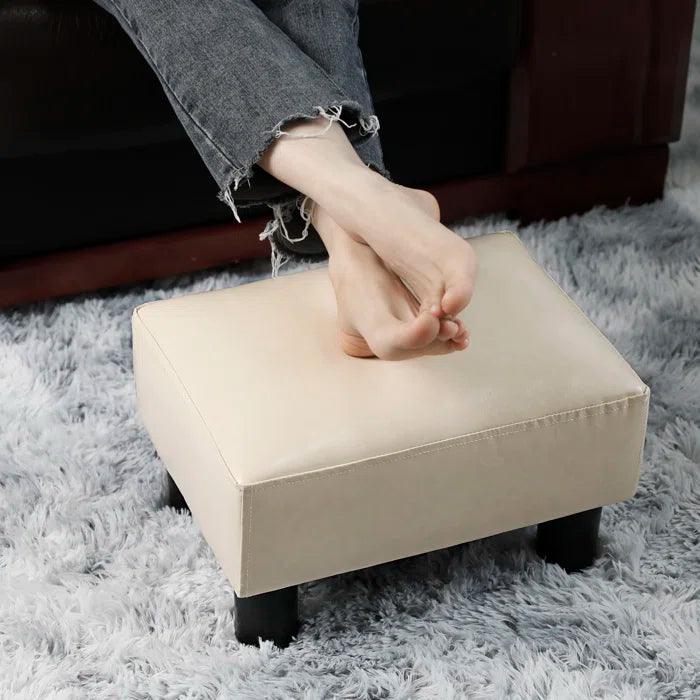 Wooden Twist Vegan Solid Wood Square Shape Footrest Pouf & Ottoman - WoodenTwist