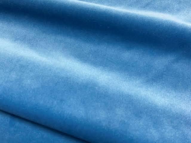 Velours Blue Plain Velvet Fabric