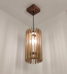 Ventus Beige Wooden Single Hanging Lamp