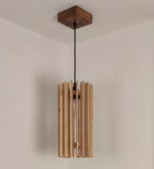 Ventus Beige Wooden Single Hanging Lamp