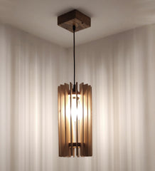 Ventus Beige Wooden Single Hanging Lamp