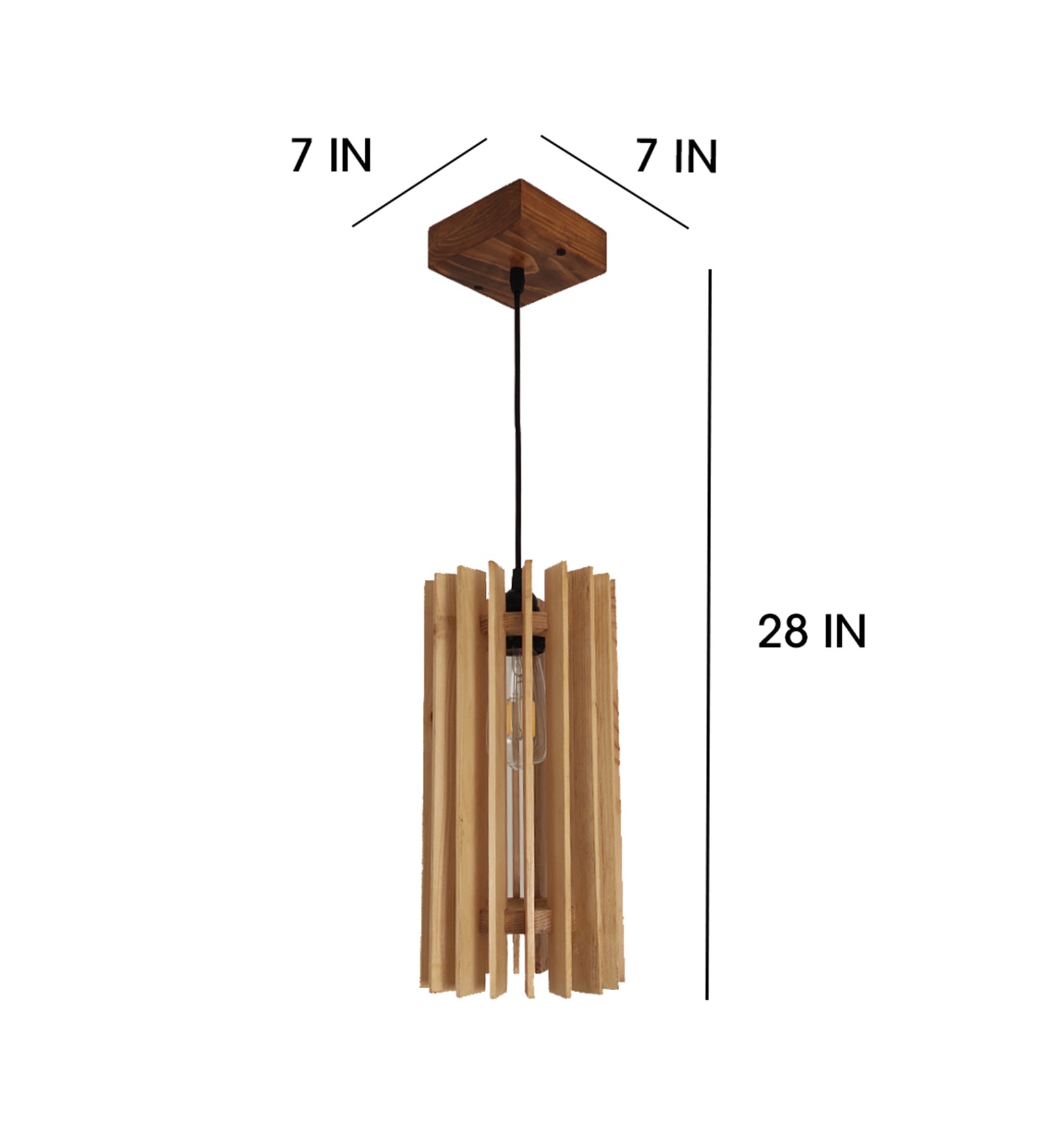 Ventus Beige Wooden Single Hanging Lamp