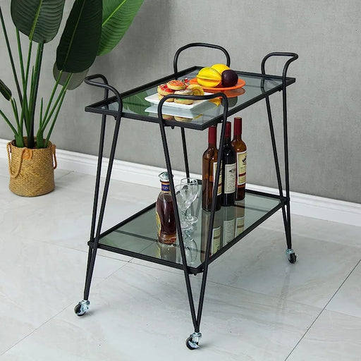 Modern Black Rectangle Trolley - Front View