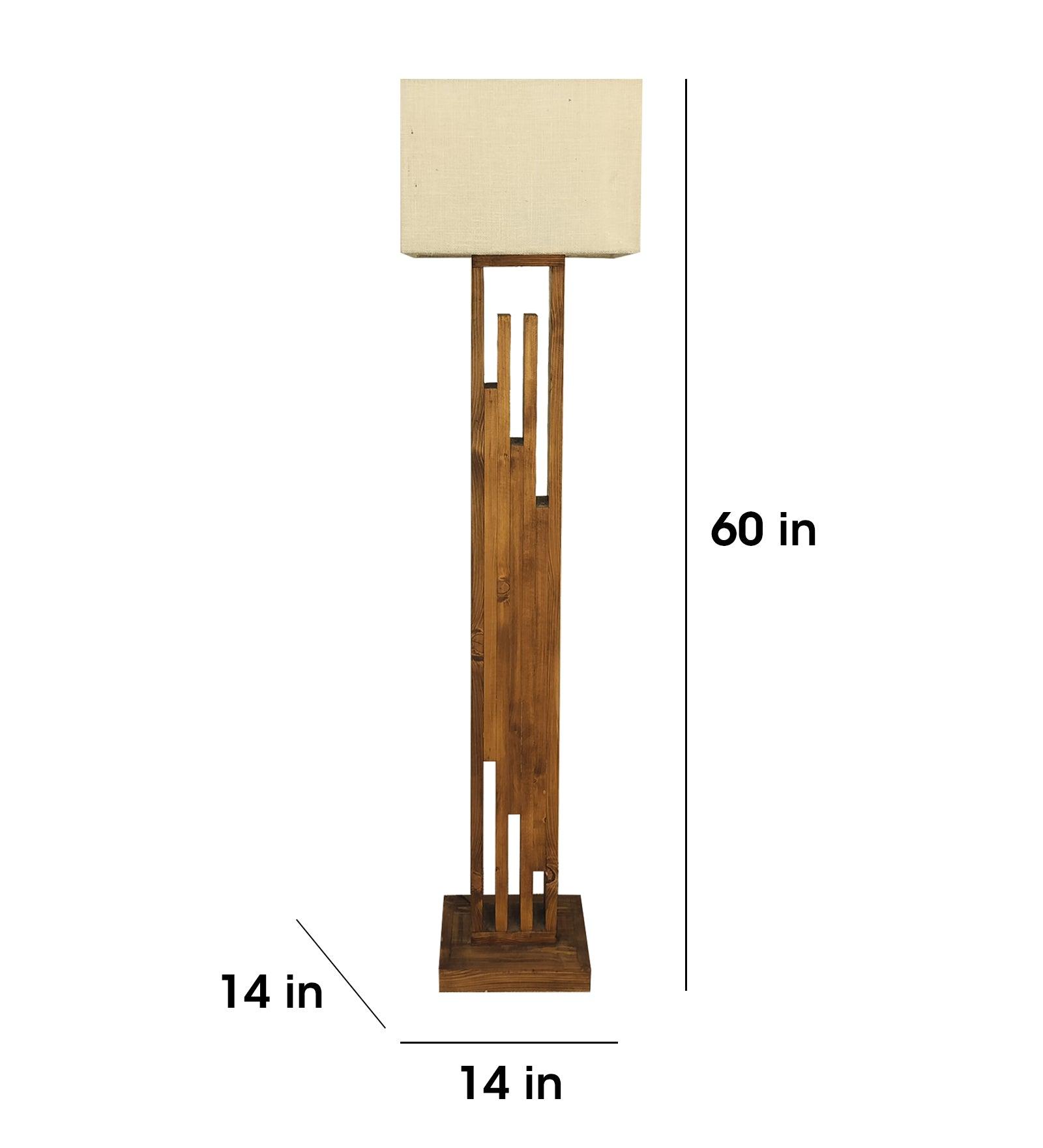 Easy to clean pinewood floor lamp