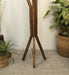 Vrikshya Wooden Floor Lamp with Brown Base and Premium Beige Fabric Lampshade - WoodenTwist