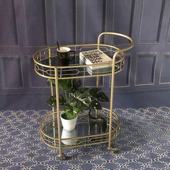 Luxurious Design Bar Cart with Tinted Glass Top