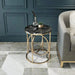 Rounded Side Table in Lavish Gold with a Luxurious Black Marble ( Iron ) - WoodenTwist