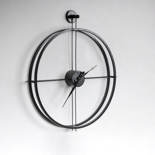 Black Metal Round Wall Clock - WoodenTwist
