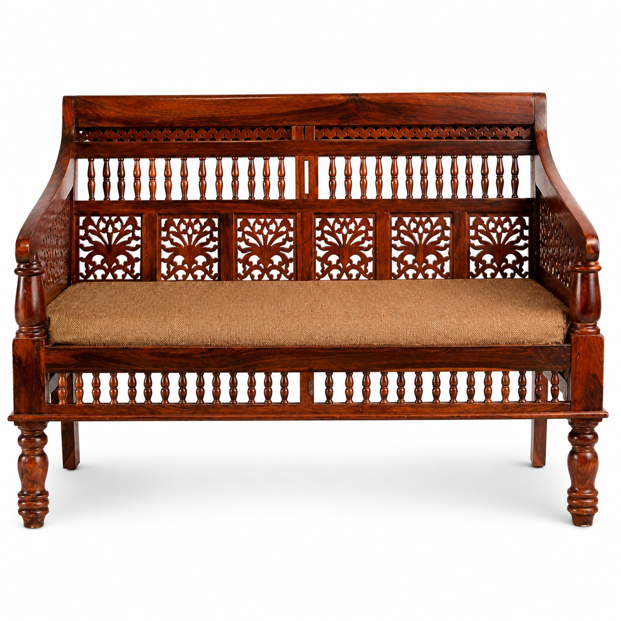 Wooden Intricate Motif Designs Couches (2 Seater Sofa)