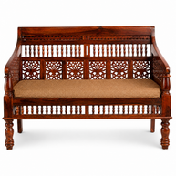 Wooden Intricate Motif Designs Couches (2 Seater Sofa)
