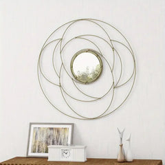 Wall-mounted gold mirror