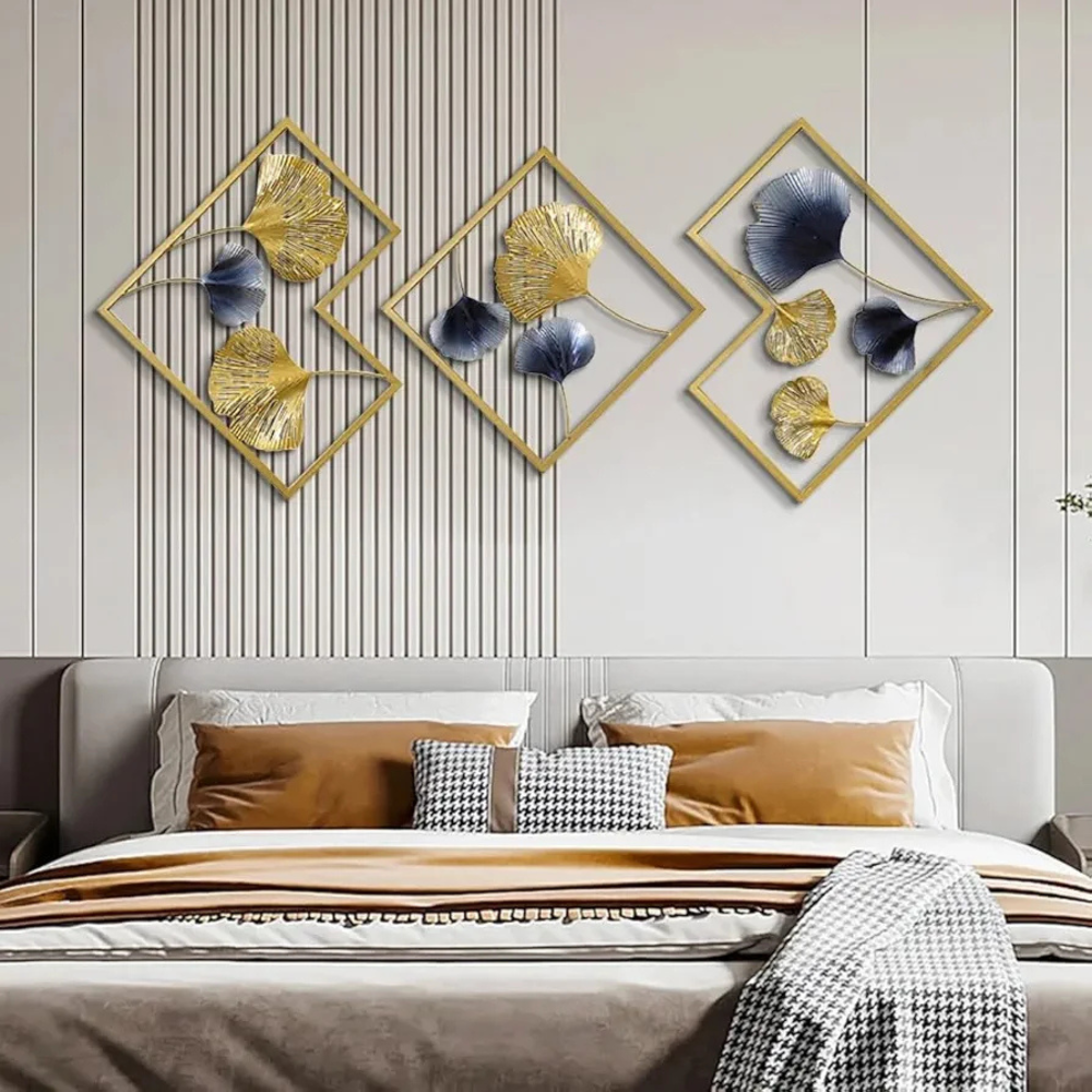 A golden-framed floral set