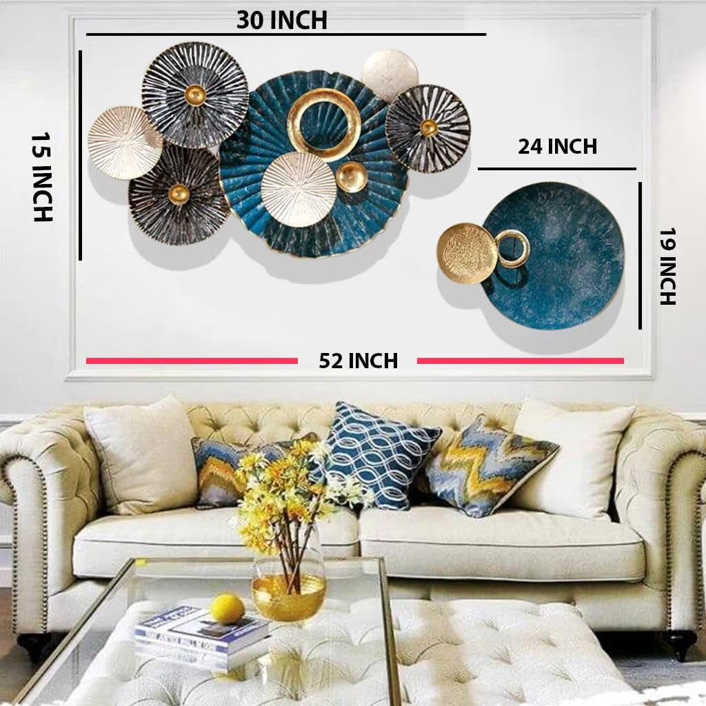 Modern Round Wall Hangings Decorative Geometric Circle Design for Living Room, Bedroom & Office Wall Décor