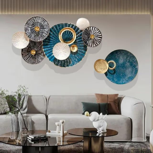 Modern Round Wall Hangings Decorative Geometric Circle Design for Living Room, Bedroom & Office Wall Décor