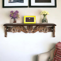 Handcrafted Solid Wood Floating Wall Bracket Book Rack - WoodenTwist