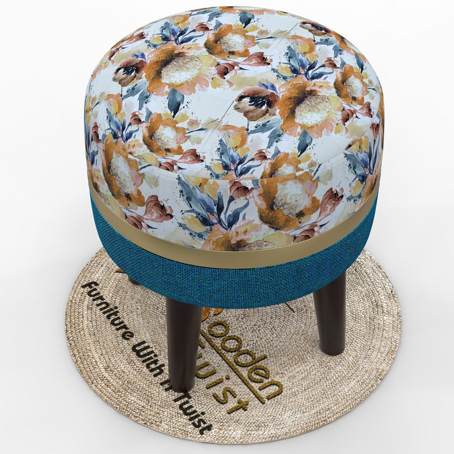 Beige and Blue Velvet