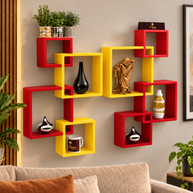 Intersecting Wall Shelves Set of 8 - Rafuf MDF Wood