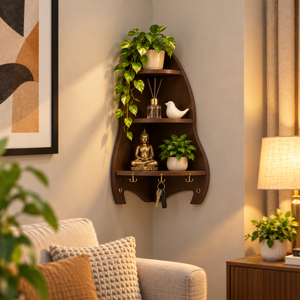 Unicus Cone Shaped Large Corner Wall Shelf