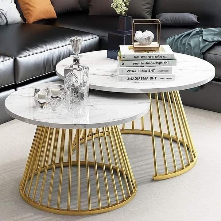 Golden Circular Iron Nesting Tables