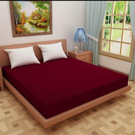 Home Furnishing Waterproof Mattress Protector ( Maroon ) - WoodenTwist