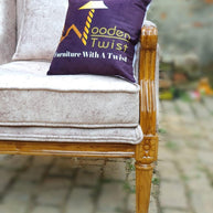 Wooden Handmade Vintage Old Fashion Memorial Wing Chair (Natural Finish) - WoodenTwist
