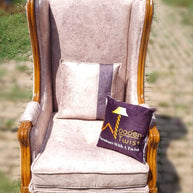 Wooden Handmade Vintage Old Fashion Memorial Wing Chair (Natural Finish) - WoodenTwist