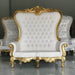 Wooden Twist Luxurious High Back Precio Maharaja Throne Chair In Teak Wood ( White ) - WoodenTwist
