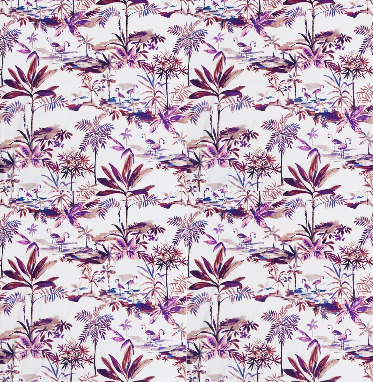 Velours Purple Printed Velvet Fabric - WoodenTwist