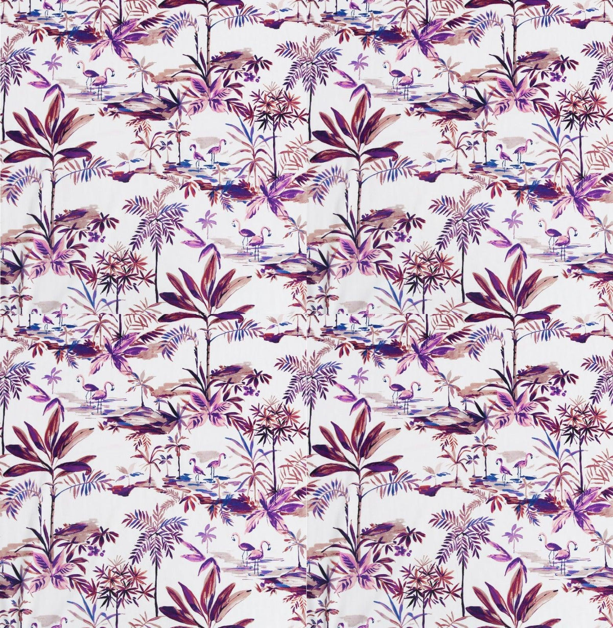 Velours Purple Printed Velvet Fabric - WoodenTwist