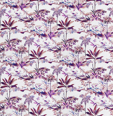 Velours Purple Printed Velvet Fabric - WoodenTwist