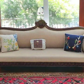 Teak Wood 3 Seater Chaise Lounge Settee - view 1