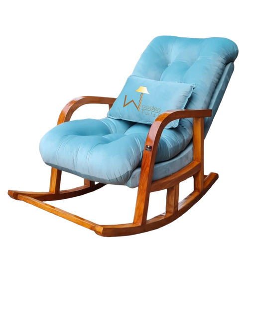 Rocking Chair Colonial and Traditional Super Comfortable Cushion Chair (Natural Polish) - WoodenTwist