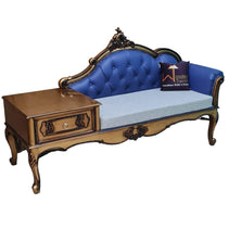 Luxury Antique Hand Carved Chaise Lounge Coffee And Phone Table With Storage - WoodenTwist