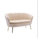 Terciopelo Flared Arm Loveseat Modern Chaise Lounge - WoodenTwist