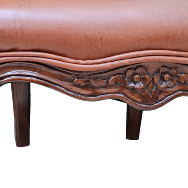 Wooden Twist Etch Hand Carved Teak Wood Arm Chair ( Brown ) - WoodenTwist