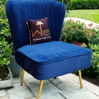 Modern Wide Tufted Velvet Wing Chair for Living Room (Metal Legs) - WoodenTwist
