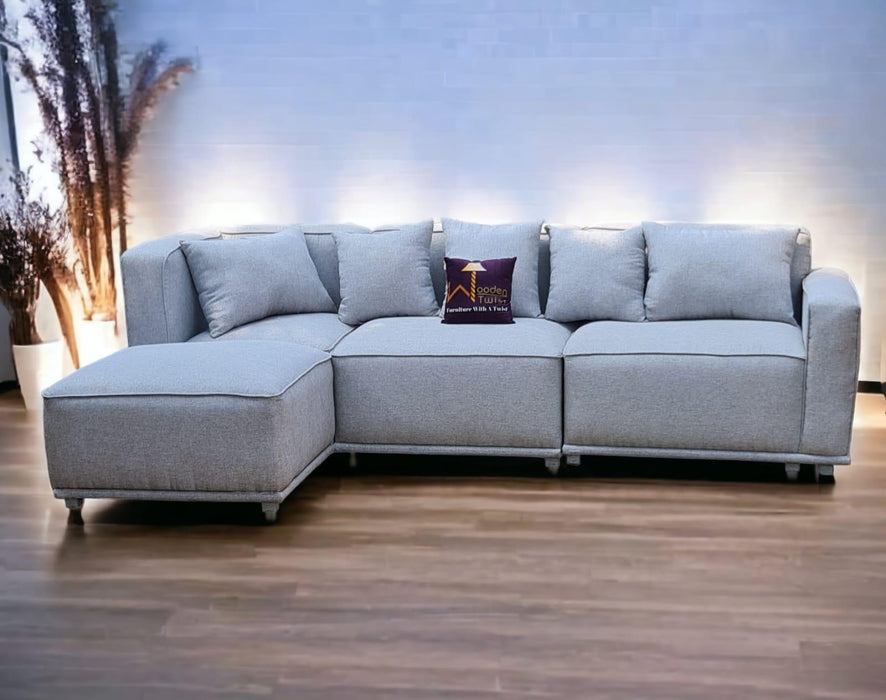 Madera Handmade Modular Sectional Sofa Set 5 Seater (Cream) - WoodenTwist