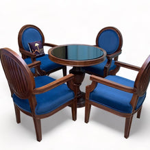 Wooden Twist Winsome Round Teak Wood 4 Seater Dining Table Set - WoodenTwist