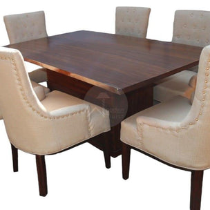 Premium Teak Wood 6 Seater Dining Table Set - WoodenTwist