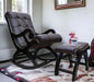 Royal Rocking Chair with Foot Rest ( Walnut ) - WoodenTwist