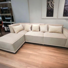 Madera Handmade Modular Sectional Sofa Set 5 Seater (Cream) - WoodenTwist