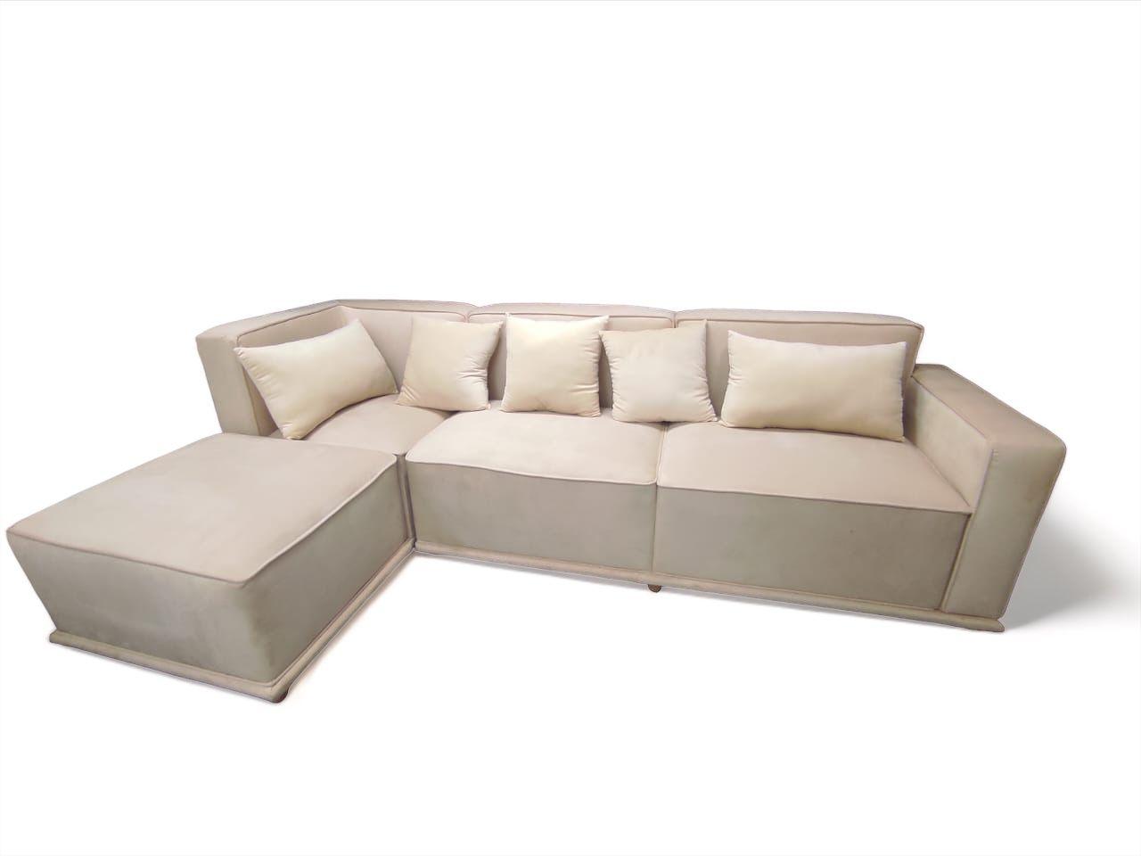 Madera Handmade Modular Sectional Sofa Set 5 Seater (Cream) - WoodenTwist