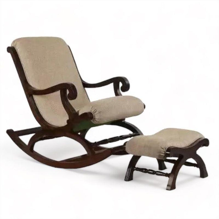 Rocking Chair with Foot Rest ( Walnut ) - WoodenTwist