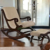 Rocking Chair with Foot Rest ( Walnut ) - WoodenTwist