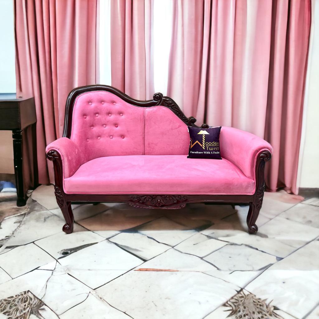 Teak Wood 2 Seater Chaise Lounge