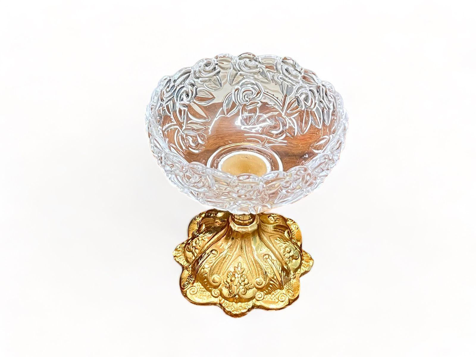 Royal Flower Aristrocrat's Glass Bowl Big (Gold) - WoodenTwist