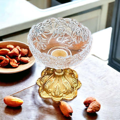 Royal Flower Aristrocrat's Glass Bowl Big (Gold) - WoodenTwist