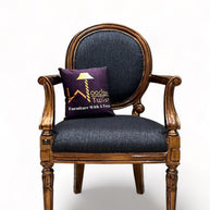 Wooden Twist Gramps Handmade Carved Sheesham Wood Armrest Chair - WoodenTwist